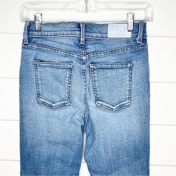 Pistola High Rise Distressed Raw Hem Stretch Skinny Jeans Medium Wash Size 25 - Picture 8 of 10